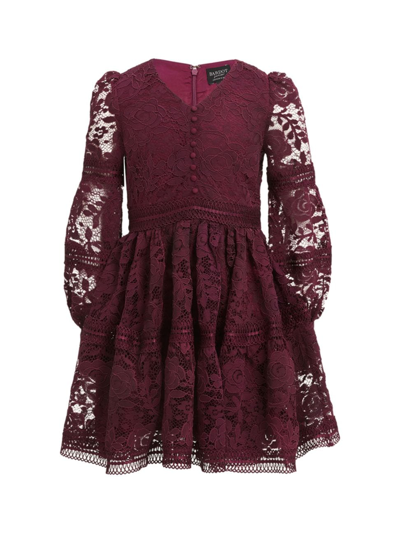 Bardot Junior Girl's Venice Lace Mini Dress In Burgundy