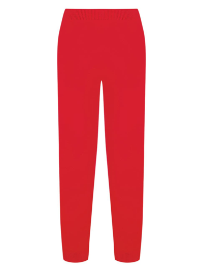 Knitss Taylor Merino Wool Jogger Trousers In Hope Red