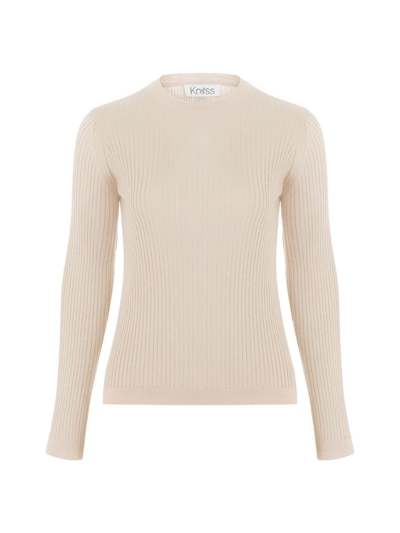 Knitss Women's Kelly Rib-knit Crew Sweater In Natural