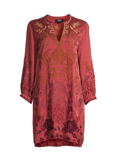 Johnny Was Women's Kiana Embroidered Minidress In Rosewood