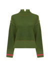Knitss Women's Marigold Wool-blend Waffle Sweater In Herb Green