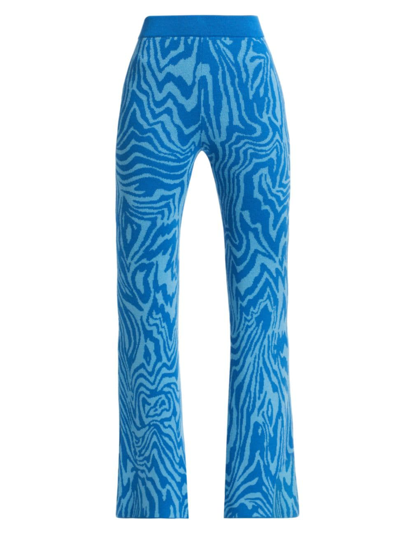 Mother Women's The Quickie Roller Flare Pants In Desden Blue And Imperial Blue