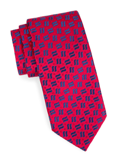 Charvet Men's Neat Multi-stripe Silk Tie In Red Blue