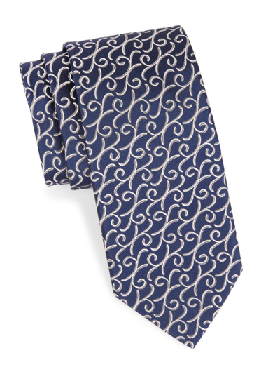 Charvet Men's Neat New Paisley Vine Silk Tie In Blue