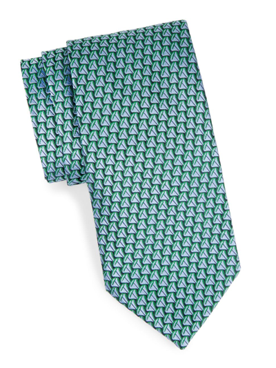 Charvet Men's Sailboat Silk Jacquard Tie In Navy Green