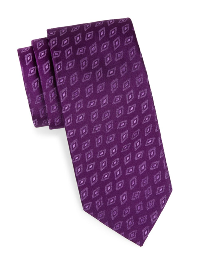 Charvet Men's Diamond Bean Silk Jacquard Tie In Purple
