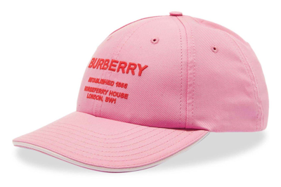 Pre-owned Burberry Horseferry Motif Baseball Cap Primrose Pink