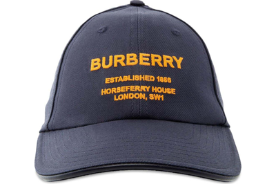 Pre-owned Burberry Horseferry Motif Baseball Cap Midnight Blue