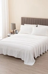 Woven & Weft Solid Plush Velour Sheet Set In Winter White