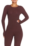 N BY NAKED WARDROBE RIB CREWNECK LONG SLEEVE TOP