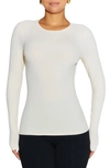 N By Naked Wardrobe Rib Crewneck Long Sleeve Top In Oatmeal