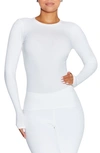 N By Naked Wardrobe Rib Crewneck Long Sleeve Top In White