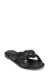 Cole Haan Anica Lux Knotted Slide Sandal In Black Ltr