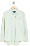 FRENCH CONNECTION RELAXED FIT STRIPE POPOVER SHIRT