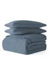Ienjoy Home 3-piece Floral Stitch Quilt Set In Dusk Blue