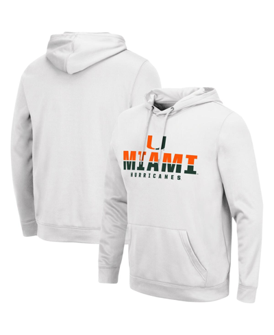 Colosseum Men's  White Miami Hurricanes Lantern Pullover Hoodie