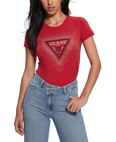 Guess Women's Star Triangle T-shirt In Chili Red