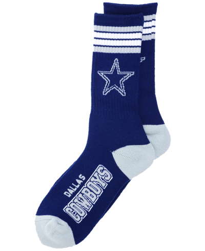 For Bare Feet Babies' Dallas Cowboys 4 Stripe Deuce Crew 504 Sock In Navy,gray
