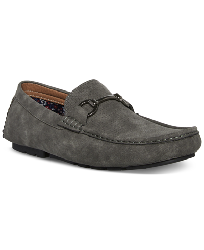Madden Men 's M-dashin Croc-embossed Faux-leather Loafers In Grey Suede