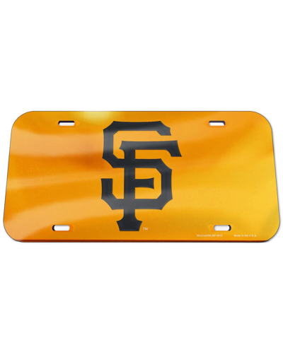 Wincraft San Francisco Giants Logo Crystal Mirror License Plate In Gold,black