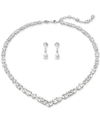 Swarovski Silver-tone 2-pc. Set Mesmera Crystal Drop Earrings & Necklace, 15" + 2" Extender In Silver
