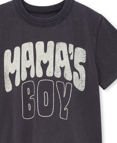 Cotton On Kids' Big Boys Jonny Short Sleeve Print T-shirt In Phantom,mamas Boy
