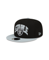 New Era Men's  X Staple Black, Gray Las Vegas Raiders Pigeon 9fifty Snapback Hat In Black,gray