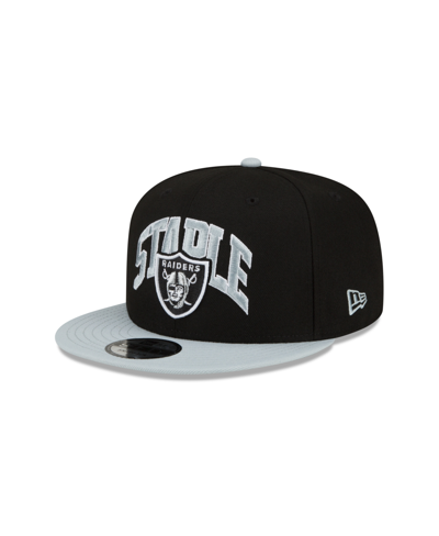 New Era Men's  X Staple Black, Gray Las Vegas Raiders Pigeon 9fifty Snapback Hat In Black,gray