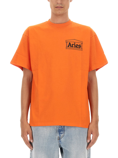 Aries Temple T-shirt In Orange