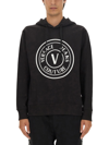 Versace Jeans Couture Versace Jeans Sweatshirt With Laminated Logo In Black