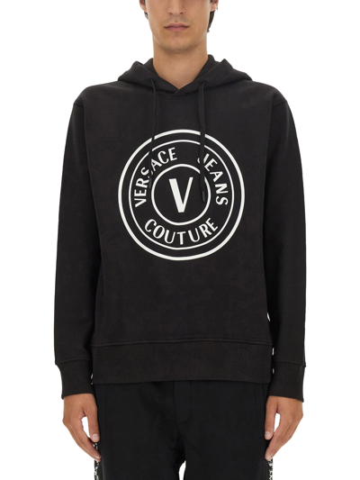 Versace Jeans Couture Sweatshirt With Logo In Black