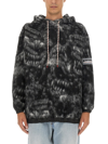 Aries Logo-patch Drawstring Hoodie In Black