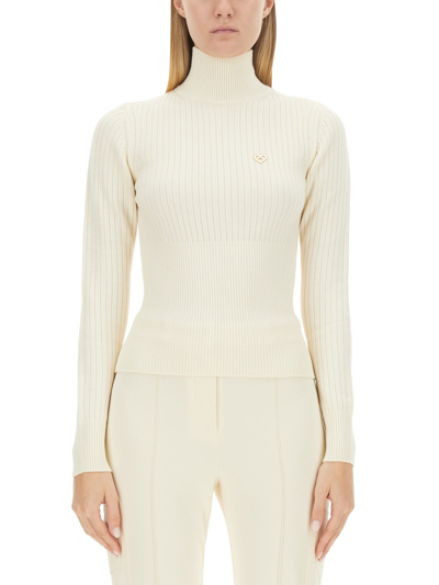 Casablanca Ribbed-knit Wool Jumper In White