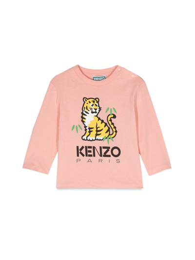 Kenzo Tiger Print T-shirt In Pink
