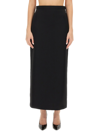 Lanvin Crepe Pencil Skirt In Black
