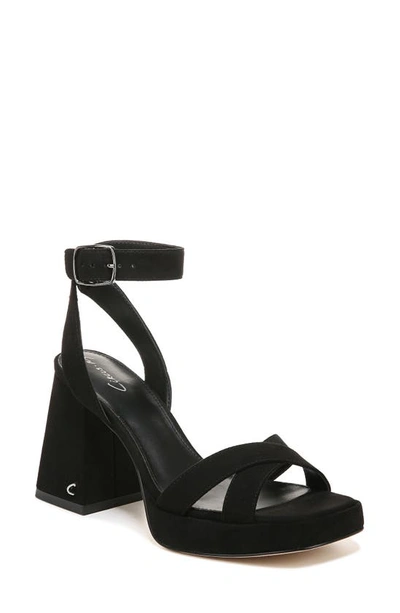 Circus Ny Kaitlyn Ankle-strap Flare-heel Platform Sandals In Black