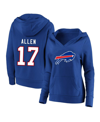 PROFILE WOMEN'S PROFILE JOSH ALLEN ROYAL BUFFALO BILLS PLUS SIZE PLAYER NAME AND NUMBER PULLOVER HOODIE