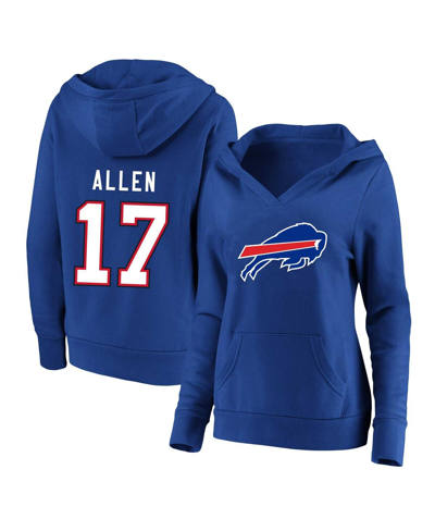 Profile Women's  Josh Allen Royal Buffalo Bills Plus Size Player Name And Number Pullover Hoodie