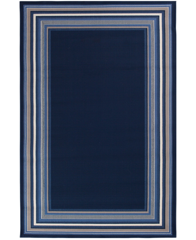 Northern Weavers Vera Bordered 6'7" X 9'6" Outdoor Area Rug In Blue,ivory