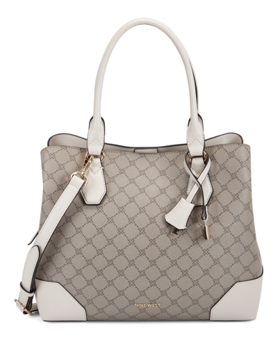 Nine West Women's Brooklyn Small Satchel In Beige Logo,milk