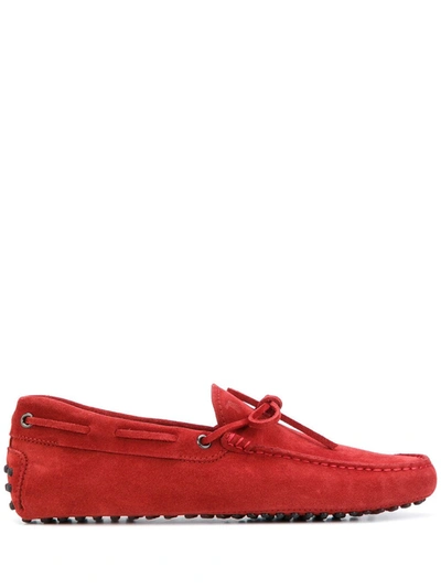 Tod's Gommini Tie Front Driving Moccasin (men) In Red