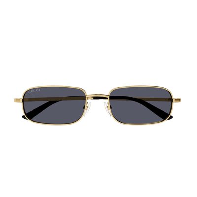 Gucci Eyewear Rectangular Frame Sunglasses In Gold