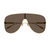 Gucci Lettering-detail Oversize-frame Sunglasses In Oro