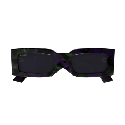 Gucci Eyewear Rectangular Frame Sunglasses In Viola