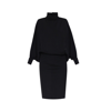 Saint Laurent Roll-neck Mini Dress In Black