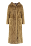 Herno Coat In Curly Faux Fur In Beige