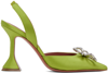 Amina Muaddi Rosie Shoes With Exposed Heels In Olivine
