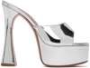 AMINA MUADDI SILVER DALIDA HEELED SANDALS