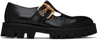 MOSCHINO BLACK BUCKLE LOAFERS