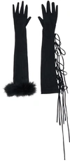Fancì Black Dusty Gloves In Black